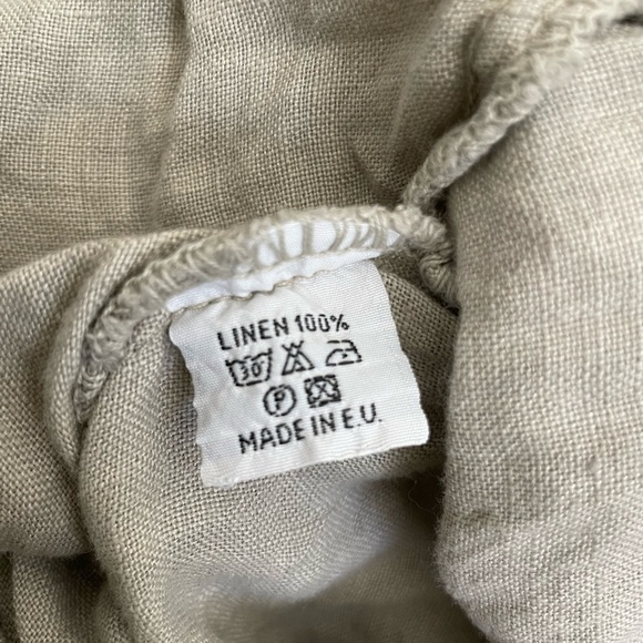 Ellamoda Linen Dress Made in Italy Size Small Grey Sage Lagenlook Boho - Picture 7 of 8